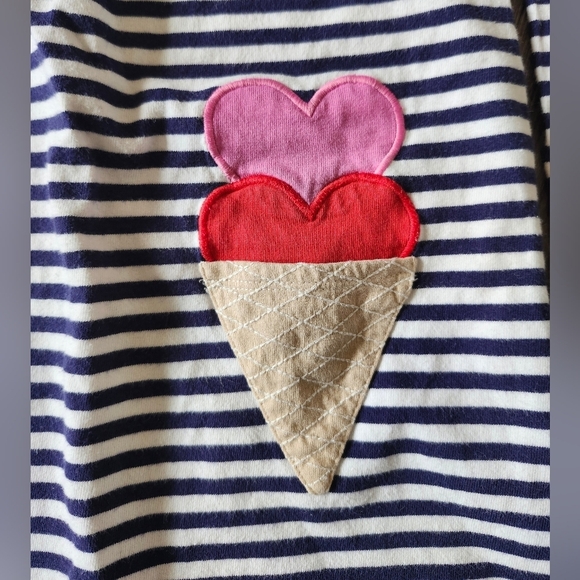 Gymboree Striped Dress with Heart Ice Cream Design - Picture 2 of 4